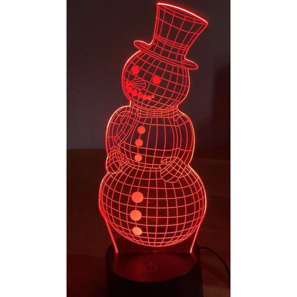Decomantra USB Christmas Snowman Light, Seven Color Battery Or USB Power, Tested